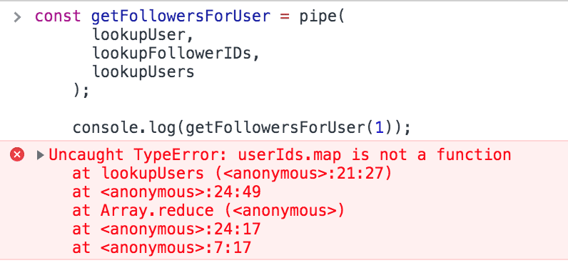 Using pipe() to simulate nested promises is not working : (